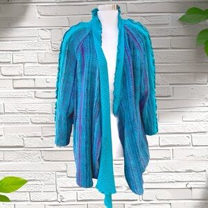 💖 VIKI DYAN Vintage Woven Turquoise Coat